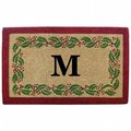 Nedia Home Nedia Home O2252M Heavy Duty 22 x 36 in. Coco Mat - Holly Ivory Border  Monogrammed M O2252M